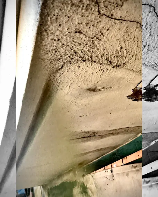 Rehabilitación fachada Barcelona: losas de balcón reconstruidas con perfilería metálica en Barcelona